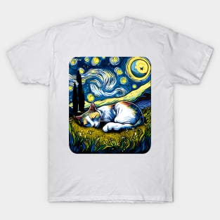 Starry Night Cat Van Cogh - Love Cats T-Shirt